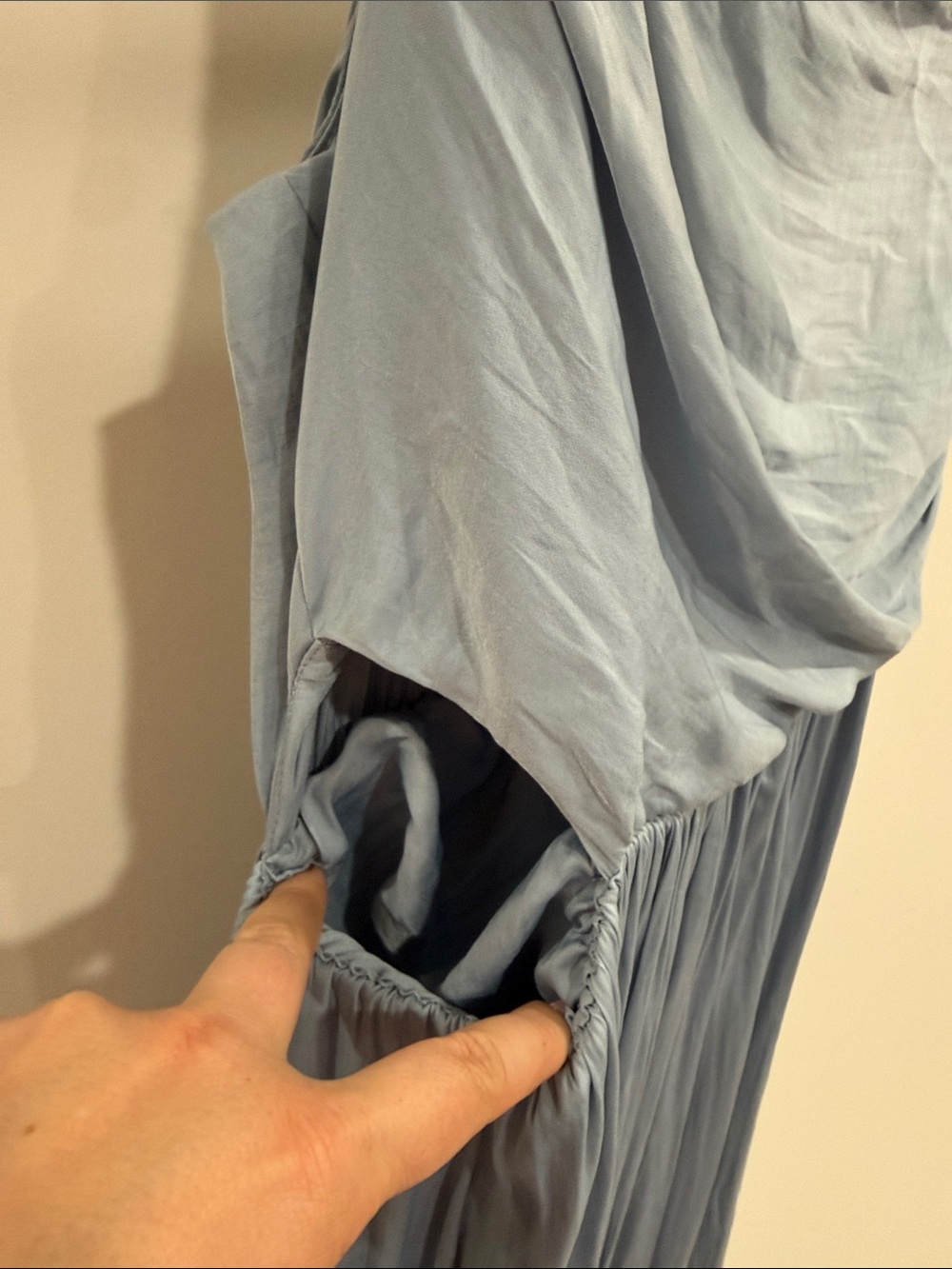Light Blue One-Shoulder Maxi Dress - Picture 5 of 5